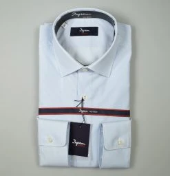 Camicia Ingram Slim Fit Mille Righe Celeste Cotone No Stiro -Meyer Shop 0 8e9b49f6 1200