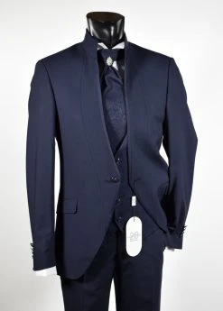 Abito Blu Slim Fit Musani Milano Modello Alla Coreana -Meyer Shop 0 8eed02a2 1200