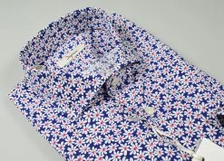 Camicia Ingram In Cotone Stampato Con Margherita Slim Fit -Meyer Shop 0 9001757e 1666