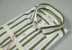 Camicia Slim Fit Ingram A Righe Verde Collo Alla Francese -Meyer Shop 0 90b785d9 1600