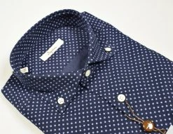Camicia Ingram In Velluto Blu A Pois Collo Button Down -Meyer Shop 0 90e93375 1550