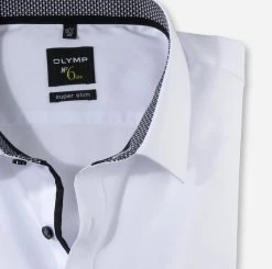 OLYMP No. Six Camicia Olymp In Cotone Stretch Bianca Super Slim Fit -Meyer Shop 0 92ab4b81 706