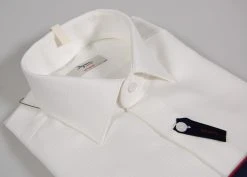 Camicia Bianca Ingram Slim Fit Cotone No Stiro Lavorato -Meyer Shop 0 94a78254 1600