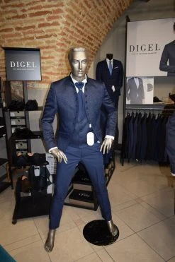 Musani Uomo Abito Musani Blu Damascato Slim Fit -Meyer Shop 0 95bbe19f 1200