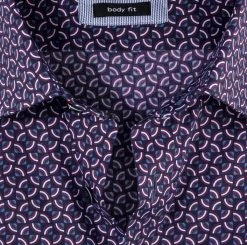 OLYMP Level Five Camicia Olymp Slim Fit Bordeaux Disegno Geometrico Stampato -Meyer Shop 0 95e2306b 706