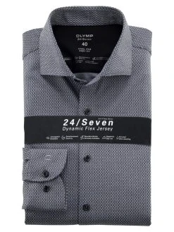 OLYMP Level Five Camicia Grigia Olymp In Jersey Slim Fit