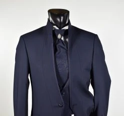 Abito Blu Slim Fit Musani Milano Modello Alla Coreana -Meyer Shop 0 9672340b 1283
