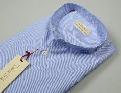 Regent By Pancaldi Camicia Pancaldi Slim Fit Collo Alla Coreana A Righe Azzurro