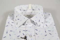 Camicia Ingram Slim Fit Stampa Azzurra Blu