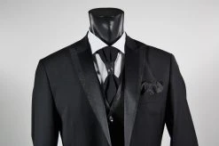 Abito Nero Musani Cerimonia Uomo Drop Sei Lana Stretch -Meyer Shop 0 99012000 1600