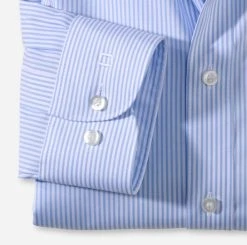 OLYMP Level Five Camicia Slim Fit Olymp A Righe Celeste In Cotone Stretch