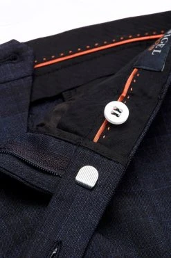 DIGEL MOVE Pantalone Moda Digel Lana Stretch Blu A Quadri Extra Slim Fit -Meyer Shop 0 9a4fddf0 1700