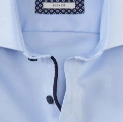Camicia Celeste Slim Fit In Cotone Stretch Olymp Level Five