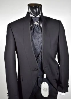 Abito Nero Slim Fit Musani Cerimonia Modello Alla Coreana -Meyer Shop 0 9ac9ac7e 1200