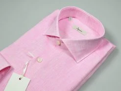 Camicia Ingram Rosa In Puro Lino Slim Fit -Meyer Shop 0 9f624272 1594