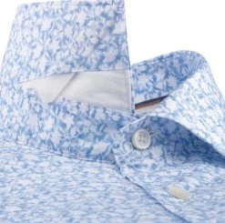 OLYMP Level Five Smart Business Camicia Olymp Body Slim Fit Cotone Stampa Celeste A Fiori
