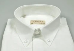 Regent By Pancaldi Camicia Pancaldi Regular Fit Collo Button Down Puro Lino Bianca