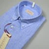 Regent By Pancaldi Camicia Celeste In Puro Lino Pancaldi Regular Fit