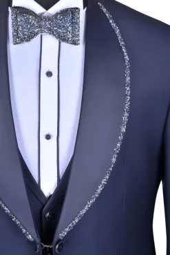 Baggi Men Abito Nero Baggi Slim Fit Con Gilet E Papillon Coordinato -Meyer Shop 0 a4ba3576 1700