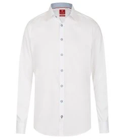 PURE SHIRT Camicia Bianca Slim Ft Pure Cotone Stretch Con Interno Collo/polso In Contrasto -Meyer Shop 0 a6b2e4cb 1000
