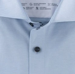 OLYMP Luxor Camicia Celeste Olymp In Jersey Modern Fit