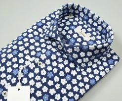 Camicia Ingram Slim Fit Cotone E Lino Fantasia Stampata