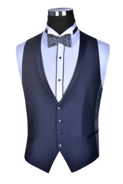 Baggi Men Abito Blu Marine Baggi Slim Fit Con Gilet E Papillon Coordinato -Meyer Shop 0 a9131651 1700 1