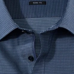 OLYMP Level Five Camicia Olymp Azzurra Con Micro Disegno Slim Fit -Meyer Shop 0 a9d2142f 706