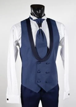 Abito Musani Cerimonia Bluette Slim Fit Con Petto A Lancia -Meyer Shop 0 abcbb28a 1200