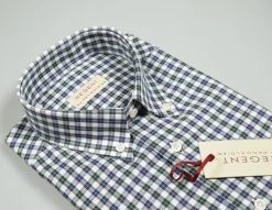 Regent By Pancaldi Camicia Pancaldi Regular Fit Collo Button Down A Quadretti Blu E Verde -Meyer Shop 0 ac6a1df6 1554