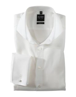 Camicia Beige Con Polso Doppio Olymp Slim Fit