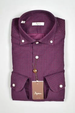 Camicia Bordeaux Ingram In Velluto Stampato Regular Fit -Meyer Shop 0 aca819f6 1200