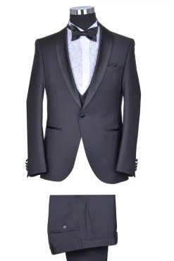 Baggi Men Smoking Nero Baggi Cerimonia Slim Fit Completo Di Panciotto E Papillon -Meyer Shop 0 aea2f6dc 1700