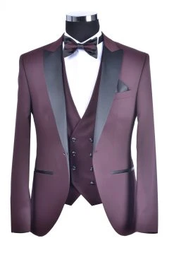 Baggi Men Smoking Bordeaux Baggi Completo Di Panciotto E Papillon -Meyer Shop 0 b0d7baa5 1688