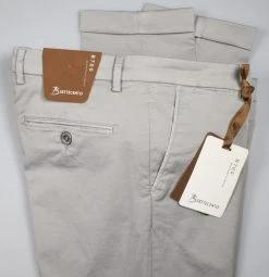 BSETTECENTO Made In Italy Pantalone Bsettecento Grigio Chiaro Slim Fit Cotone Stretch
