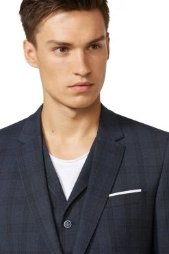 DIGEL Move Extra Slim Fit Abito Moda Slim Fit Digel Blu A Quadri Con Panciotto -Meyer Shop 0 b622ce4f 1280