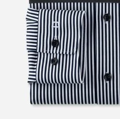 OLYMP Luxor Camicia A Righe Blu Olymp Modern Fit Cotone Jersey