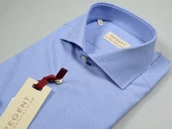 Regent By Pancaldi Camicia Azzurra Pancaldi Slim Fit Collo Francese In Puro Cotone