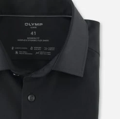 OLYMP Luxor Camicia Nera Olymp Dynamic Flex Modern Fit