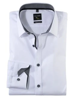 OLYMP No. Six Camicia Olymp In Cotone Stretch Bianca Super Slim Fit -Meyer Shop 0 ba2f0d66 1700