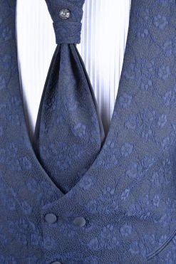 Baggi Men Abito Slim Fit Alla Coreana Blu Damascato Con Gilet E Cravatta -Meyer Shop 0 bb56eb36 1200