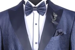 Baggi Men Abito Baggi Blu Damascato Con Petto A Lancia