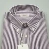 Camicia Ingram A Righe Bordeaux Collo Button Down