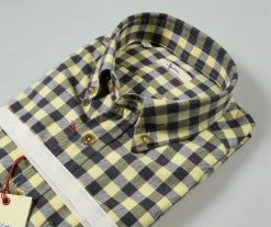Camicia Ingram A Quadri Blu E Giallo In Flanella Button Down Modern Fit -Meyer Shop 0 bbcf3f43 1432