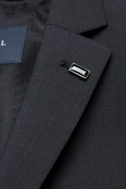 DIGEL Move Slim Fit Abito Grigio Scuro Slim Fit Digel Pura Lana Marzotto Super 100's