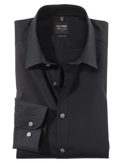 OLYMP Level Five Camicia Nera Olymp Slim Fit Cotone Stretch -Meyer Shop 0 bdaf863e 1700