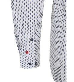 PURE SHIRT Camicia Pure Slim Fit In Puro Cotone Stampato Blu Con Ananas -Meyer Shop 0 be803fe9 1000