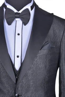 Baggi Men Abito Baggi Nero Damascato Con Petto A Lancia -Meyer Shop 0 beedf83c 1700