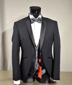 Musani Uomo Smoking Moderno Slim Fit Nero Musani Cerimonia -Meyer Shop 0 bf64454e 1200