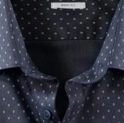 OLYMP Level Five Camicia Olymp Blu Slim Fit Cotone Stretch Stampato -Meyer Shop 0 c0a328d2 706